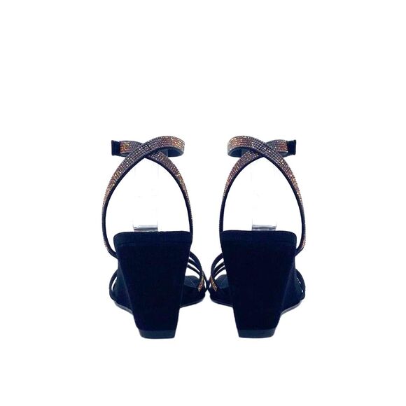 Pedro Garcia Inna Crystal Wedge Sandal in Black Swarovski Crystals Size 6 - Picture 12 of 15